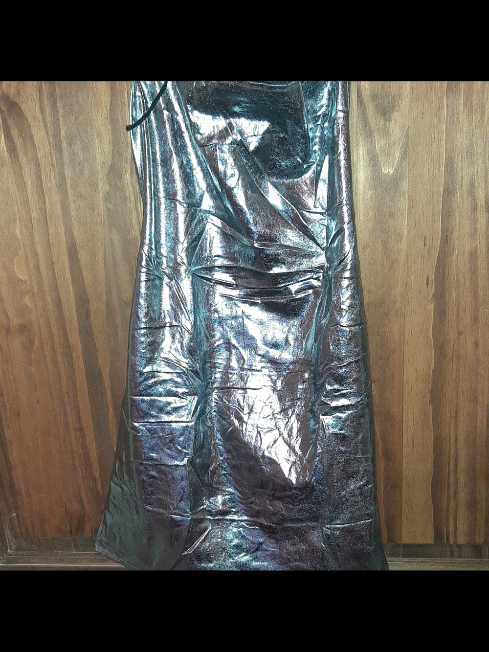 Metallic Silver Mini Slip Dress Bodycon Medium NEW - Picture 3 of 4